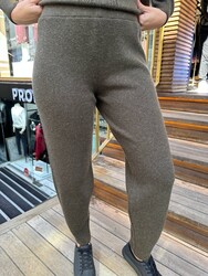 Pantalon tricoté pour femme en gros - Basique - Kaki - 32958 | REEL TRİKO - Thumbnail