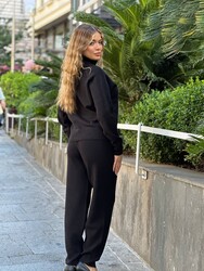 Pulls en maille pour femmes en gros - Col roulé - Basique - Noir - 32923 | REEL TRİKO - Thumbnail