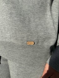 Pulls en maille pour femmes en gros - Col roulé - Basique - Gris - 32923 | REEL TRİKO - Thumbnail