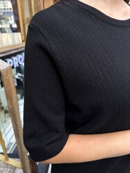 Pull en maille pour femme en gros - Pailleté - Noir - 32059 | REEL TRİKO - Thumbnail