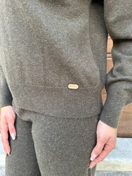 Pulls en maille pour femmes en gros - Col roulé - Basique - Vert - 32923 | REEL TRİKO - Thumbnail