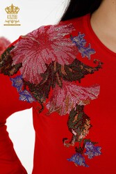 Trainingsanzug aus Scuba und zwei Garnen, Hersteller von Damenbekleidung mit Blumenmuster - 16522 | Echtes Textil - Thumbnail