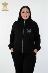 Trainingsanzug aus Scuba und zwei Garnen, Engelsflügelmuster, Hersteller von Damenbekleidung – 17466 | Echtes Textil - Thumbnail