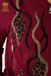 Scuba and Two Thread Tracksuit Suit Zippered Leopard Stone Embroidered Women's Clothing Manufacturer - 17540 | Real Textile - Thumbnail