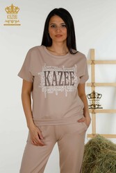 Scuba- und Zwei-Garn-Trainingsanzug Kurzarm-Damenbekleidungshersteller - 17208 | Echtes Textil - Thumbnail