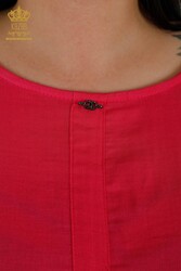 Abito In Cotone Tessuto Lycra Due Tasche Abbigliamento Donna - 20400 | Tessuto reale - Thumbnail