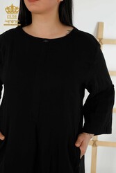Abito In Cotone Tessuto Lycra Due Tasche Abbigliamento Donna - 20400 | Tessuto reale - Thumbnail