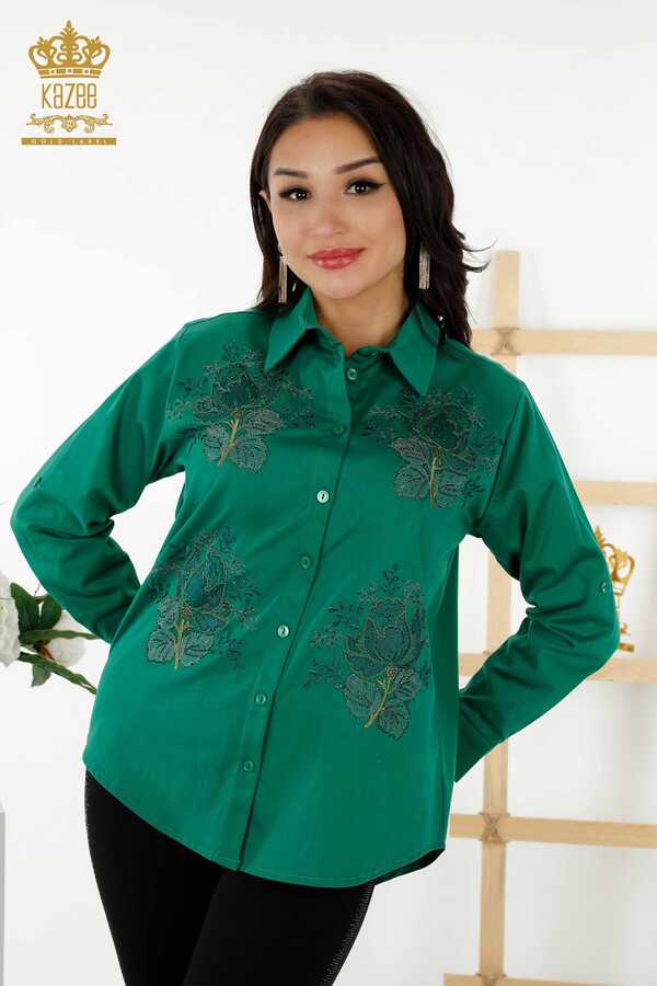 Reel Tekstil - Camicia Prodotta Con Tessuto Lycra Di Cotone Fantasia Rosa Produttore Abbigliamento Donna - 20243 | Tessuto reale
