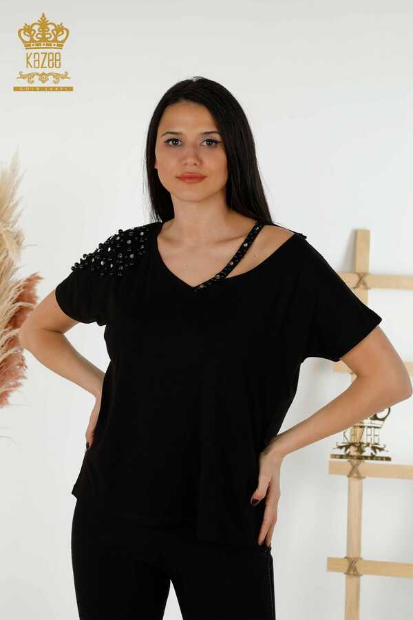 Reel Tekstil - Blusa Prodotta con Tessuto in Viscosa Colletto Ciclismo Abbigliamento Donna - 79200 | Tessuto reale