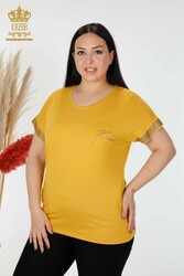 Blusa Prodotta con Tessuto in Viscosa Colletto Ciclismo Abbigliamento Donna - 78918 | Tessuto reale - Thumbnail