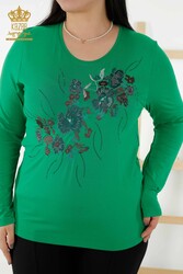 Blusa in tessuto di viscosa Collare da ciclista Abbigliamento da donna - 79045 | Tessuto reale - Thumbnail