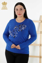 Blusa in tessuto di viscosa Collare da ciclista Abbigliamento da donna - 79045 | Tessuto reale - Thumbnail