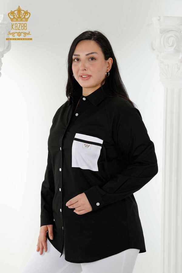 Reel Tekstil - Fabricant de vêtements pour femmes détaillés avec poche de chemise avec tissu en coton lycra - 20352 | Vrai textile
