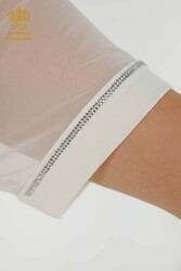 chemisier produit avec des vêtements pour femmes de col de cyclisme en tissu de viscose - 79133 | Vrai textile - Thumbnail