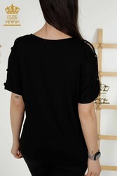 chemisier produit avec des vêtements pour femmes de collier de cyclisme de tissu de viscose - 79221 | Vrai textile - Thumbnail