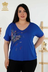 Chemisier en tissu de viscose avec bouton détaillé Fabricant de vêtements pour femmes - 79296 | Vrai textile - Thumbnail