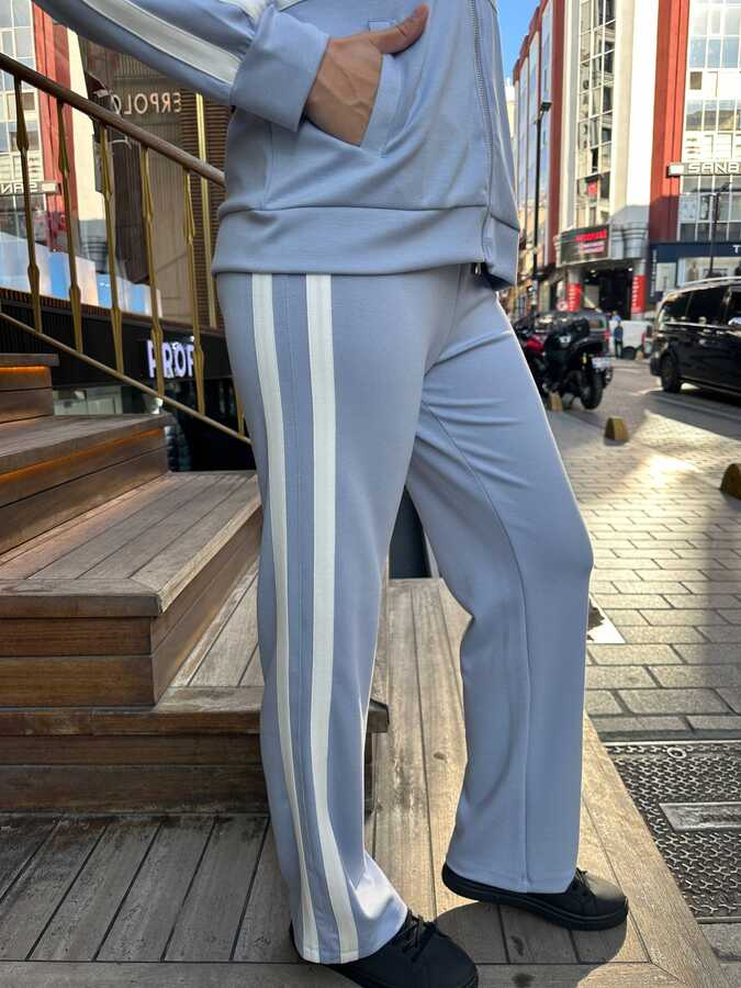 Toptan Kadın Eşofman Takım Fermuarlı Mavi - 17980 | REEL TRİKO 1993 - 4