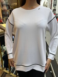 Toptan Kadın Sweatshirt Bisiklet Yaka Ekru - 17790 | REEL TRİKO - Thumbnail