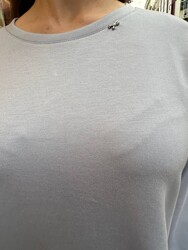Toptan Kadın Sweatshirt Bisiklet Yaka Mavi - 17790 | REEL TRİKO - Thumbnail