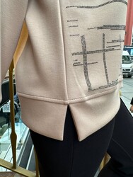 Toptan Kadın Sweatshirt Uzun Kol Pudra - 17856 | REEL TRİKO - Thumbnail