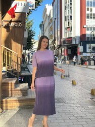 Toptan Kadın Triko Etek Basic Mor - 32929 | REEL TRİKO - Thumbnail
