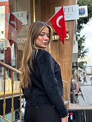 Toptan Kadın Triko Hırka Basic Siyah - 19099 | REEL TRİKO - 3