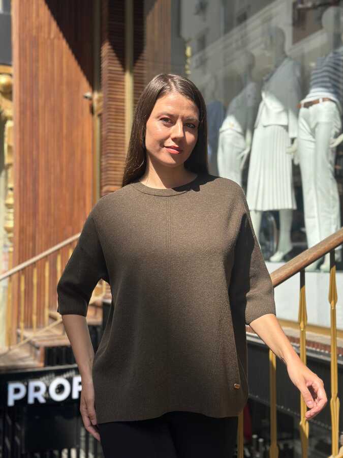Reel Triko - Toptan Kadın Triko Kazak Basic Vert - 32872 | REEL TRİKO