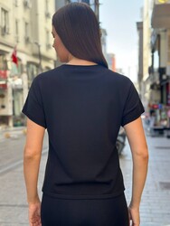 Toptan Kadın Triko Kazak Çiçek Nakışlı Lacivert - 32850 | REEL TRİKO - Thumbnail