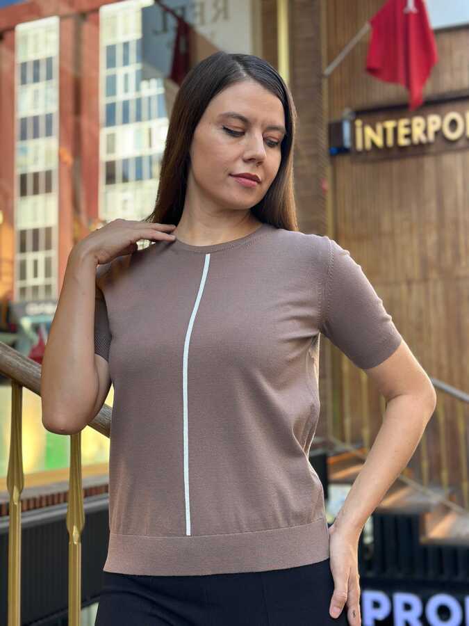 Reel Triko - Toptan Kadın Triko Kazak EcoVero Vizon - 32604 | REEL TRİKO