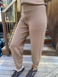 Toptan Kadın Triko Pantolon Basic Camel - 32958 | REEL TRİKO - Thumbnail