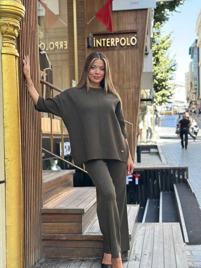 Reel Triko - Toptan Kadın Triko Pantolon Basic Vert - 32884 | REEL TRİKO