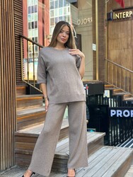 Toptan Kadın Triko Pantolon Basic Vizon - 32884 | REEL TRİKO - Thumbnail