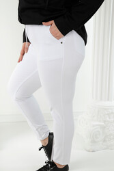 Fabriqué avec du lycra tricoté - Jeans - Ceinturé - Fabricant de vêtements pour femmes - 3468 | Vrai textile - Thumbnail
