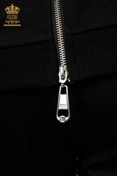 Tuta da ginnastica in scuba e due filati Produttore di abbigliamento da donna con cappuccio - 17480 | Tessuto reale - Thumbnail