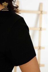 Made with Viscose Fabric Blouse - Short Sleeve - Women's Clothing - 79178 | Real Textile - Thumbnail