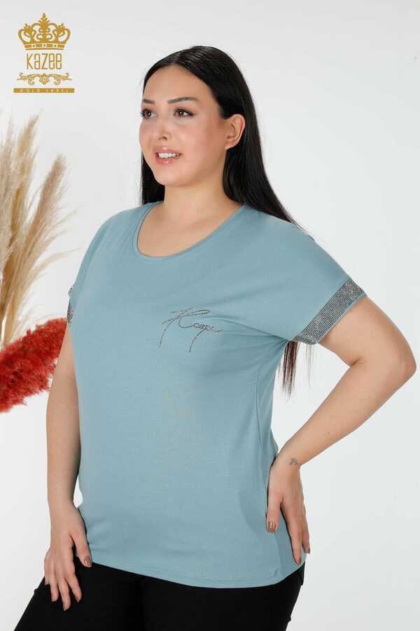 Reel Tekstil - Made with Viscose Fabric Blouse - Crew Collar - Women's Clothing - 78918 | Real Textile