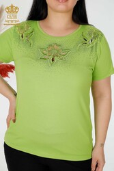 Produced with Viscose Fabric Blouse - Crew Collar - Women's Clothing - 78922 | Real Textile - Thumbnail