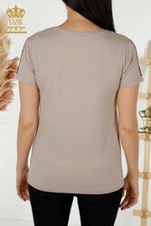 Produced with Viscose Fabric Blouse - Crew Collar - Women's Clothing - 78942 | Real Textile - Thumbnail