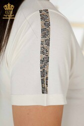 Fabriqué avec un tissu en viscose Chemisier - Col ras du cou - Vêtements pour femmes - 78942 | Vrai textile - Thumbnail