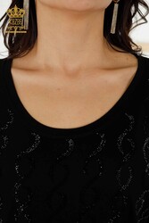 Bluse aus Viskosestoff. Radkragen-Damenbekleidung – 79069 | Echtes Textil - Thumbnail