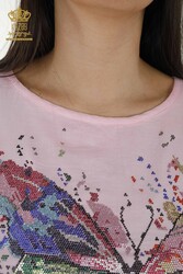 Bluse aus Viskosestoff. Radkragen-Damenbekleidung – 79165 | Echtes Textil - Thumbnail