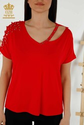 Bluse aus Viskosestoff. Radkragen-Damenbekleidung – 79200 | Echtes Textil - Thumbnail