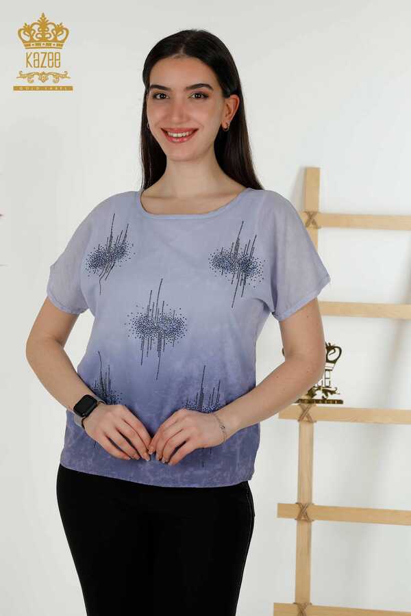 Reel Tekstil - Bluse aus Viskosestoff, steinbestickter Damenbekleidungshersteller - 79174 | Echtes Textil