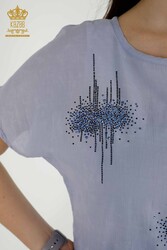 Bluse aus Viskosestoff, steinbestickter Damenbekleidungshersteller - 79174 | Echtes Textil - Thumbnail