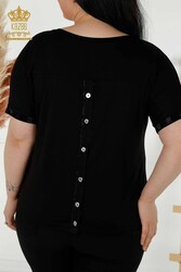 Bluse aus Viskosestoff mit Knöpfen, detaillierter Hersteller von Damenbekleidung – 79296 | Echtes Textil - Thumbnail