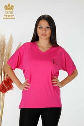 Bluse aus Viskosestoff Kurzarm Damenbekleidung - 78931 | Echtes Textil - Thumbnail