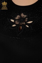 из вискозной ткани - Блуза - Круглый воротник - Женская одежда - 78922 | Настоящий текстиль - Thumbnail