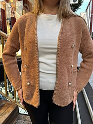 Wholesale Women’s Angora Knit Cardigan - Mink - 30799 | REEL TRİKO - 3