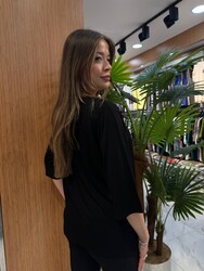Wholesale Women's Blouse V-Neck Black - 80396 | REEL TRİKO 1993 - Thumbnail