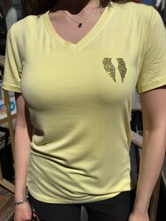 Wholesale Women's Blouse V-Neck Yellow - 80516 | REEL TRİKO 1993 - Thumbnail